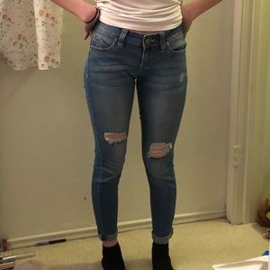 Medium Wash Ripped Skinny Jeans